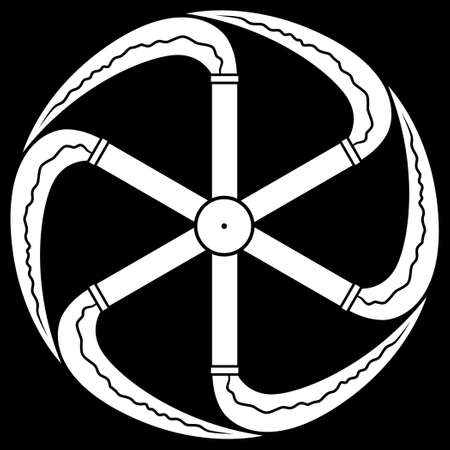 It is a family crest. It is called a six-scythe.のイラスト素材