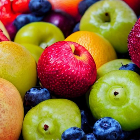 Close-up of fresh fruits background. Shallow depth of field.の素材