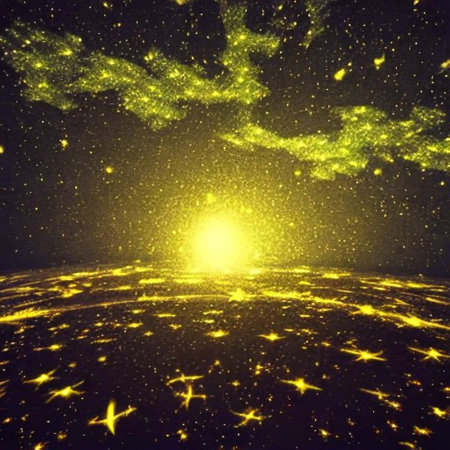 Stars of a planet and galaxy in a free space. 3D renderingの素材