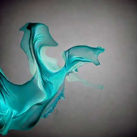 abstract background of blue wavy silk or satin fabric.の素材