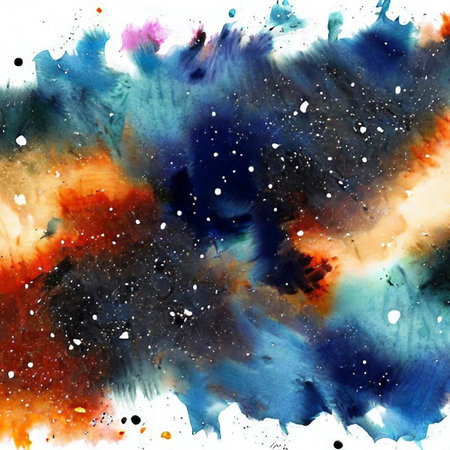 Watercolor galaxy background. Hand drawn watercolor illustration for your designの素材
