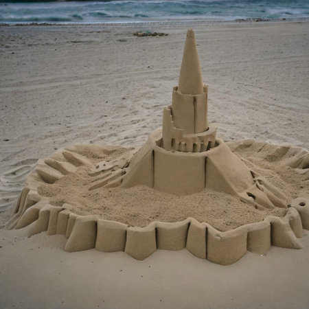 Sandcastle on the beach in Costa Rica, Central America, South Americaの素材