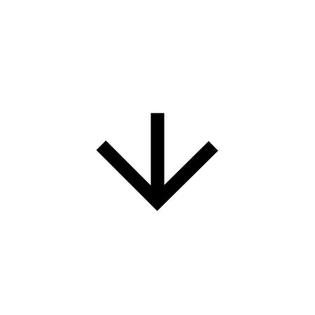 Down arrow icon. Simple element illustration. Down arrow symbol design from UI collection. Can be used for web and mobile on white backgroundのイラスト素材