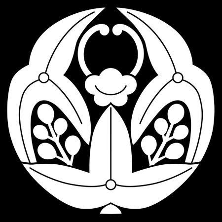 Black and white vector illustration of a flower with a smiley faceのイラスト素材