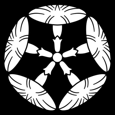 Ornament black and white. Geometric circle element made in vectorのイラスト素材
