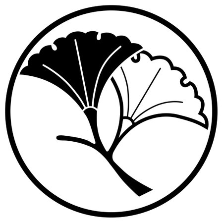 Ginkgo biloba icon, vector illustration. Flat design styleのイラスト素材