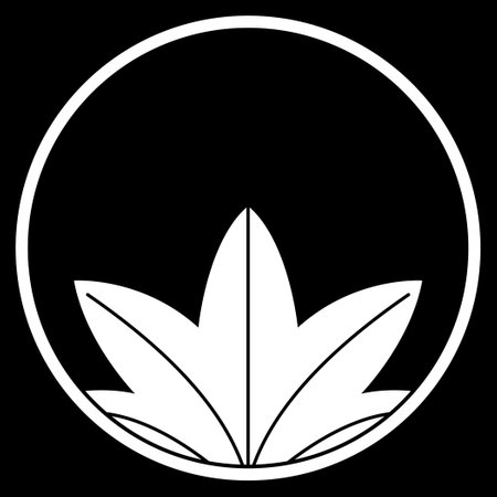 Cannabis leaf icon - black and white. Vector illustration.のイラスト素材