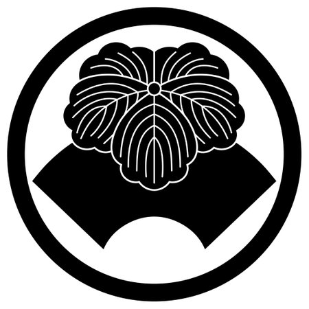 Family crest, ivy on thin rings and ground paperのイラスト素材