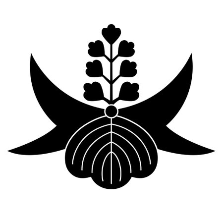 flower with leafs plant silhouette style icon vector illustration design  black and whiteのイラスト素材