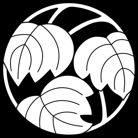 Illustration of a black and white globe with leaves on a black backgroundのイラスト素材