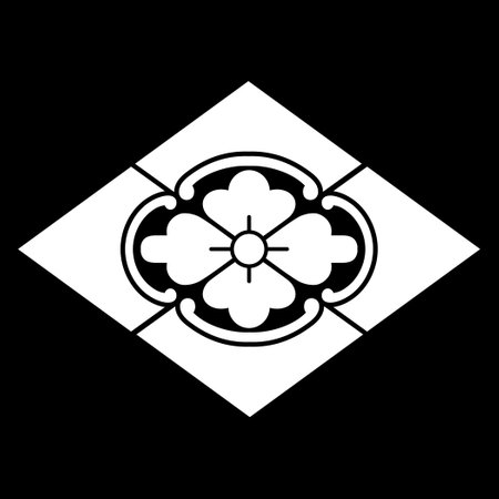 Flower icon. Vector illustration. White on the black background.のイラスト素材