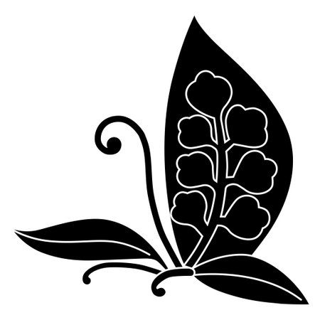 Leaf with flower icon. Simple illustration of leaf with flower vector icon for webのイラスト素材