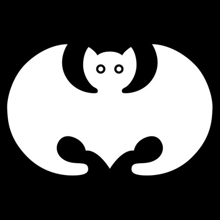 Bat icon. Simple illustration of bat vector icon for web design isolated on black backgroundのイラスト素材