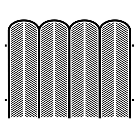 Stylized icon of a fence made of tire tracks on a white backgroundのイラスト素材