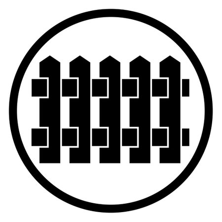 Fence black icon. Flat illustration of fence black icon for webのイラスト素材