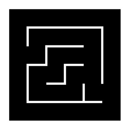 Labyrinth vector icon. Black and white illustration isolated on white background. Flat style design.のイラスト素材