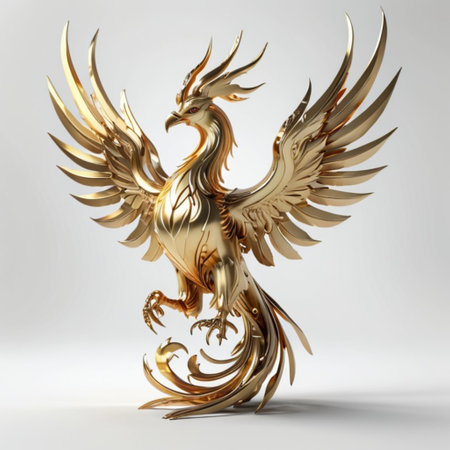 3d rendering of a golden eagle isolated on a white background.の素材