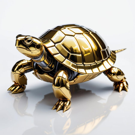 turtle toy on a white background. 3d render illustration.の素材
