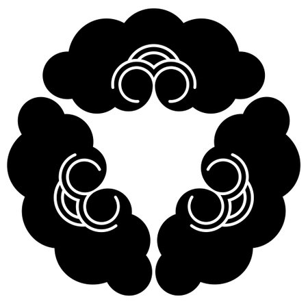 Buddha cloud black simple icon. Vector illustration isolated on white.のイラスト素材