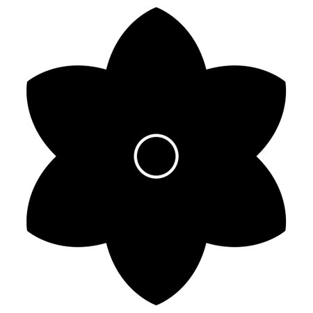 Simple black and white flower icon. Isolated flat illustration of flower icon for web.のイラスト素材