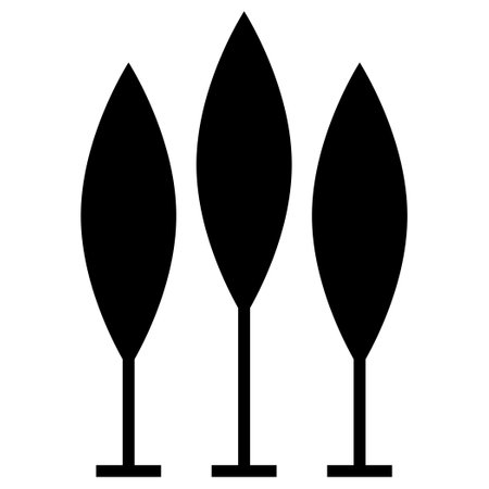 Set of three black trees isolated on white background. Vector illustration.のイラスト素材