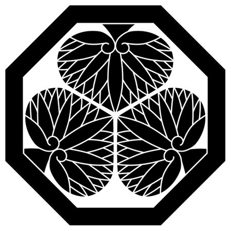 Hexagon with floral pattern in black and white. Vector illustration.のイラスト素材