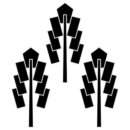 Black silhouettes of trees on a white background. Vector illustration.のイラスト素材