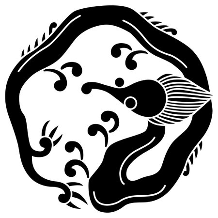 Black and white fish on a white background. Vector illustration for your designのイラスト素材