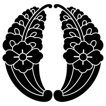 wreath of flowers icon image vector illustration design black and whiteのイラスト素材