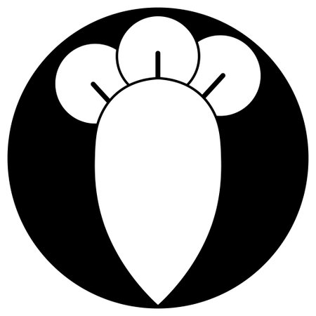 Radish flat icon. Vector black symbol. Pictogram is isolated on a white background. Designed for web and software interfaces.のイラスト素材