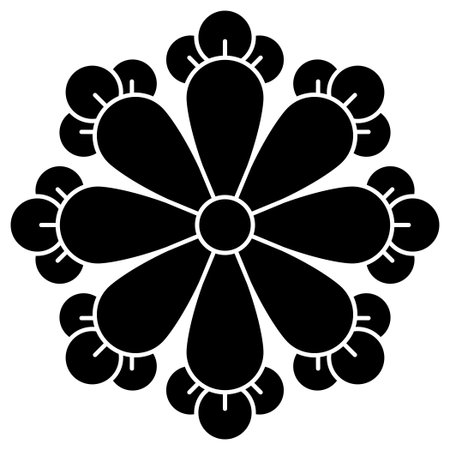 Cute flower icon vector illustration design graphic flat style black and whiteのイラスト素材