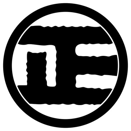 Monochrome vector illustration of the letter H in a circle.のイラスト素材