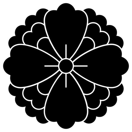 cute flower decorative icon vector illustartion design image black and whiteのイラスト素材