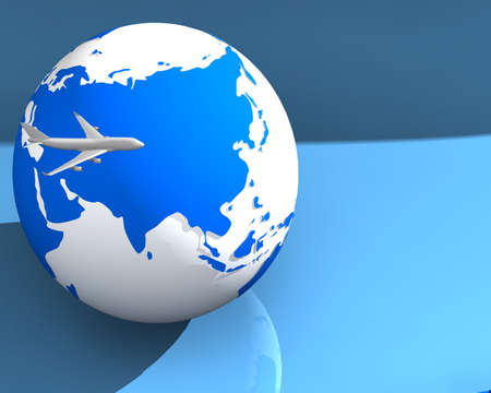 Plane and Globeの写真素材