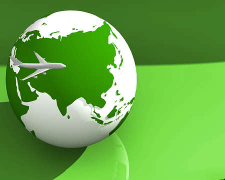 Plane and Globeの写真素材