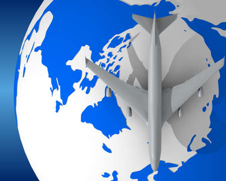 Plane and Globeの写真素材