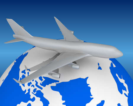 Plane and Globeの写真素材