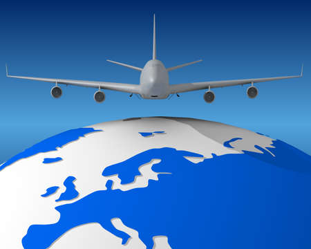 Plane and Globeの写真素材