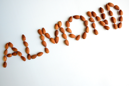 Almond in form of lettersの写真素材