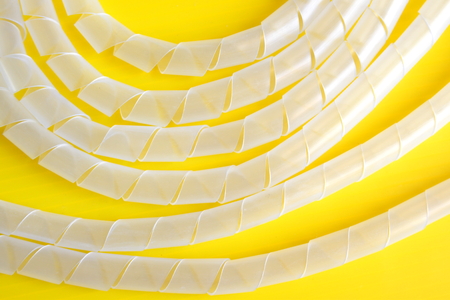 A coil of old electrical wireの写真素材