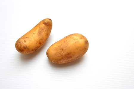potato on white backgroundの写真素材