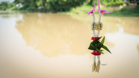 Thai Flower Garland on River boat
