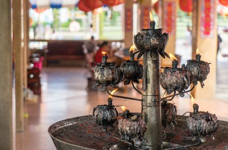 Chinese Temple Metal Candles Holderの写真素材