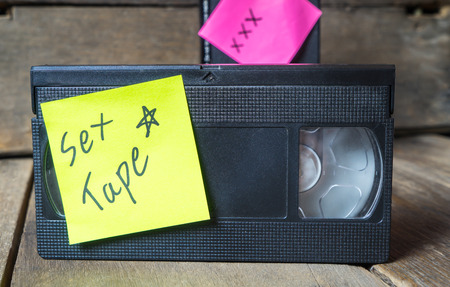18+ movie rating on a Video tapeの写真素材
