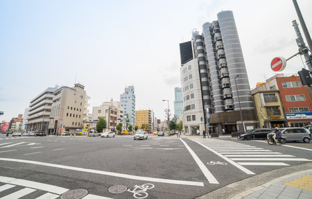 Osaka, Japan - March 10, 2016: High rise office buildings in Osaka Business District.のeditorial素材