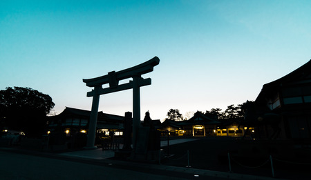 Japanese Shrine Gate silhouetteのeditorial素材