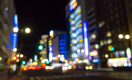 Japan City Traffic blurred for backgroundの写真素材