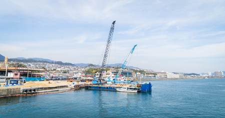 Japanese Harbor Bay Constructionの写真素材