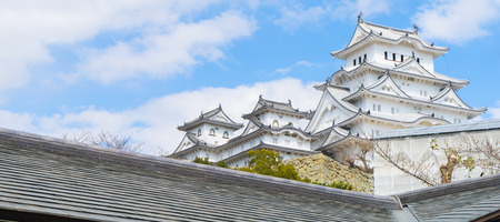 Himeji Castle behind wallのeditorial素材