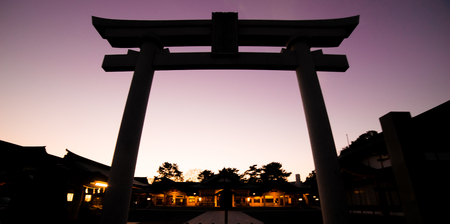 Japanese Shrine Gate silhouetteのeditorial素材